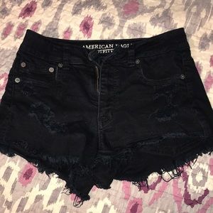 American Eagle Black High Waisted Shorts